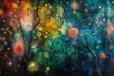 Kosmische Opale: Abstraktion eines leuchtenden Universums